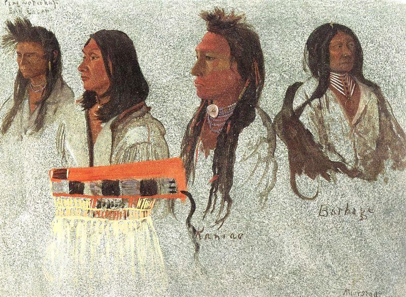Bierstadt, Albert Four Indians Germany oil painting art